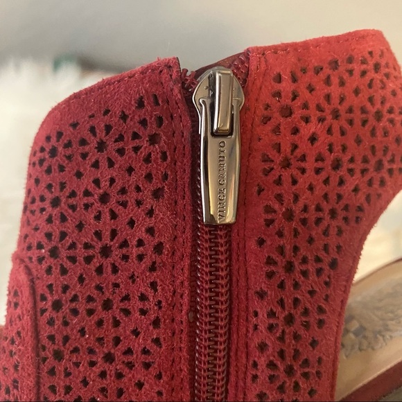 Vince Camuto| Klova Merlot Red Suede Block‎ Heels - Picture 14 of 14